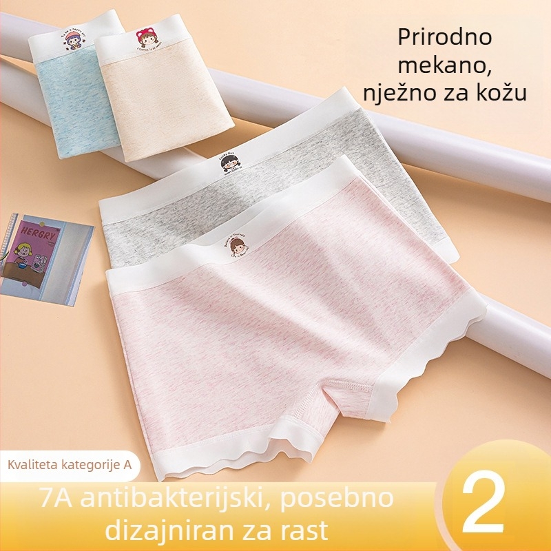 Dječje pamučne gaćice za djevojčice, antibakterijske, 95% pamuk 5% elastan, ljeto 2025