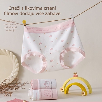 Djevojčice bokserice antibakterijske, Ice Silk tkanina, glavni materijal: kunić krzno ≥95%, za novorođenčad 0–1 godina