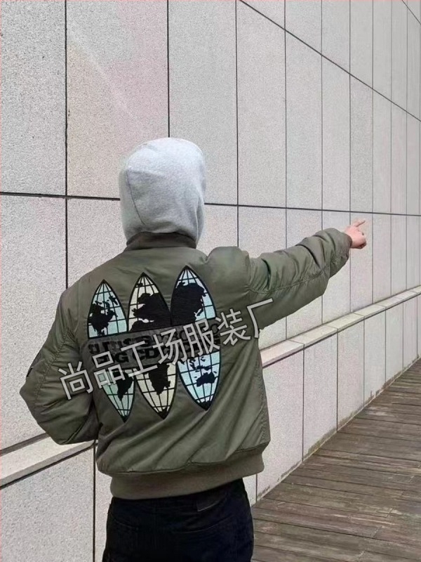 MA-1 bomber jakna s printom slova na leđima, unisex, street stil, izvezeno