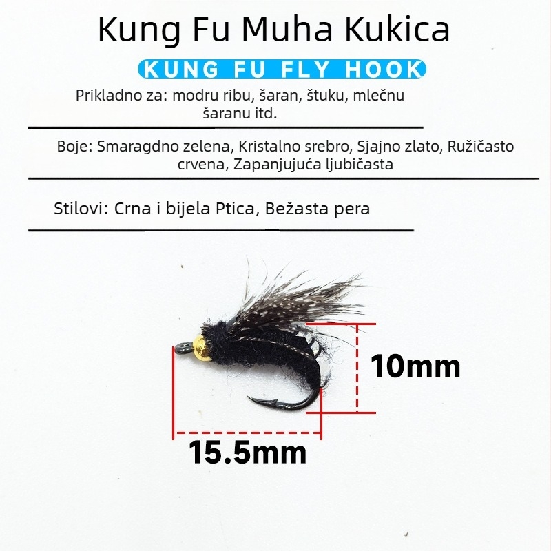 Burning Eagle pernata mamac za klen No. 8 – ručno izrađeno od pravih pera