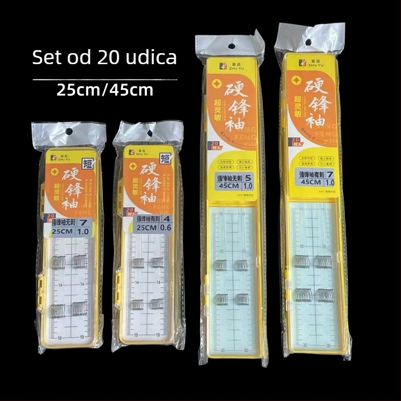 Set sleeve hook s dvostrukim kukama, unaprijed zavezano, za karp