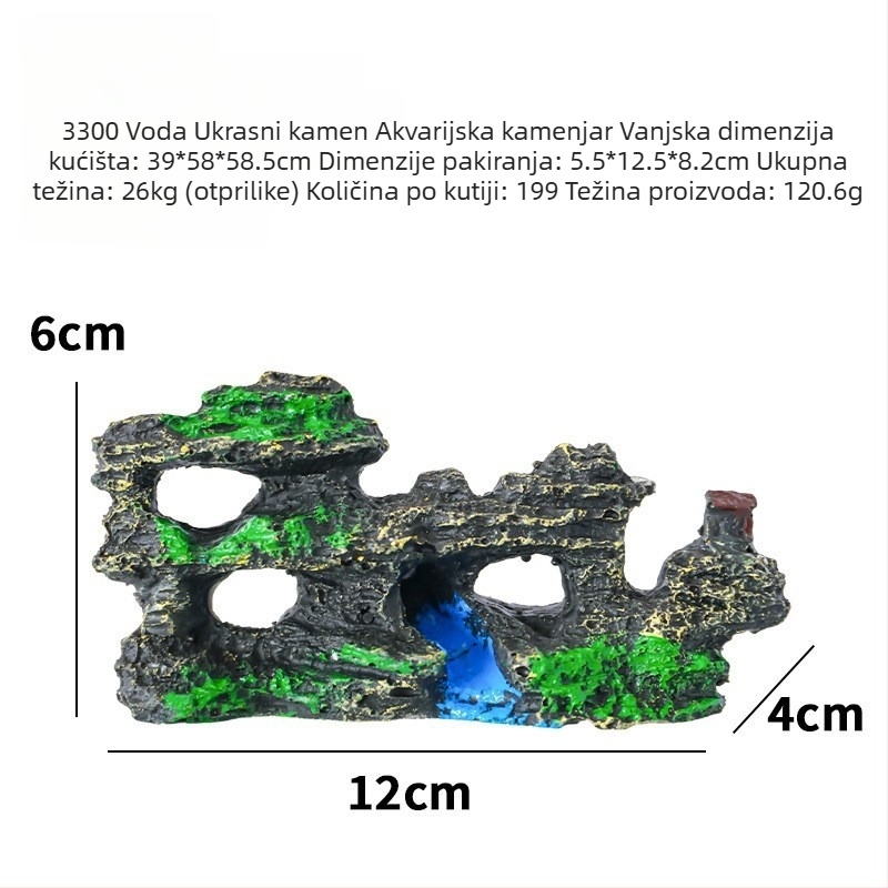 Dekorativni element za uređenje krajolika, ekološki prihvatljiva smola, rockery stil, 0.226 kg, Little Clarins