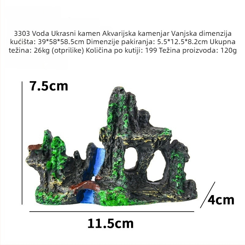 Dekorativni element za uređenje krajolika, ekološki prihvatljiva smola, rockery stil, 0.226 kg, Little Clarins