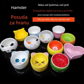 Keramička posuda za hranu malih sisavaca s zaštitom od prevrtanja i prskanja