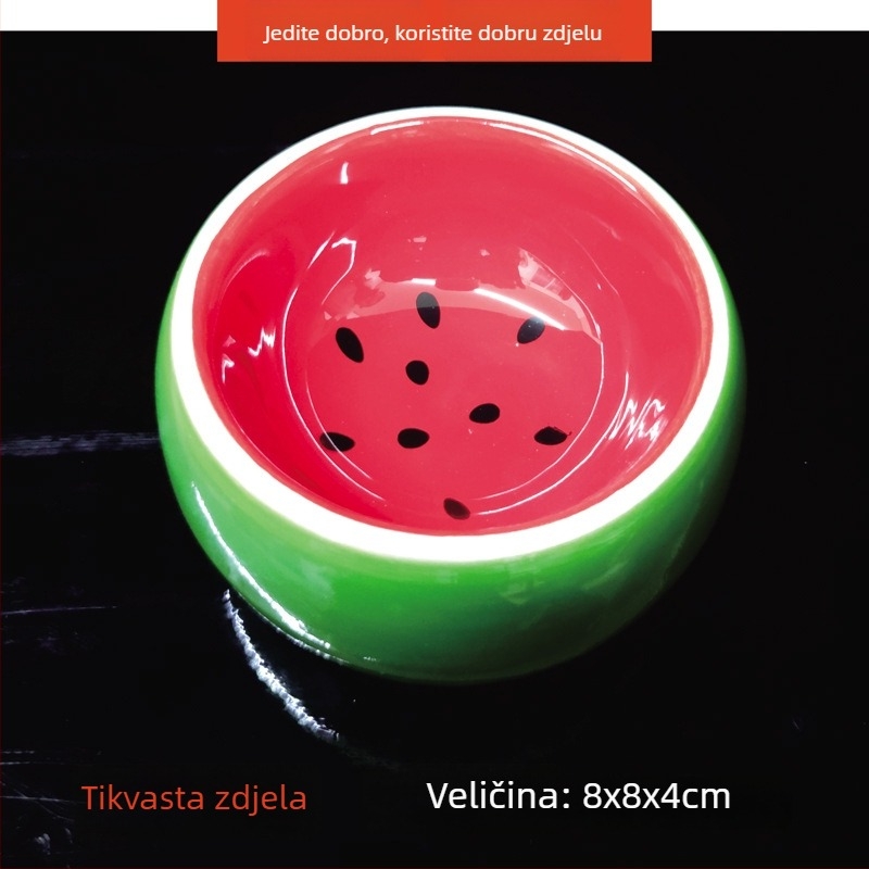 Keramička posuda za hranu malih sisavaca s zaštitom od prevrtanja i prskanja