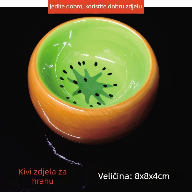 Keramička posuda za hranu malih sisavaca s zaštitom od prevrtanja i prskanja