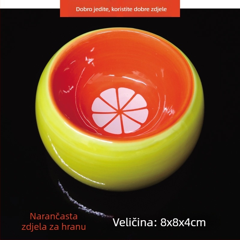 Keramička posuda za hranu malih sisavaca s zaštitom od prevrtanja i prskanja
