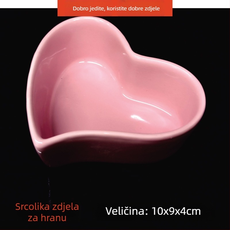 Keramička posuda za hranu malih sisavaca s zaštitom od prevrtanja i prskanja