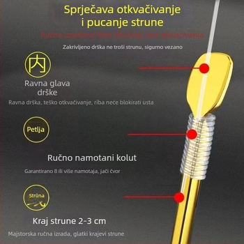 Set dvostrukih kuki s zlatnim premazom, gotovi, kukice s bodljama, oprema za ribolov