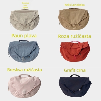 Platnena brzosušeća sportska torba preko ramena, unisex, za vanjske aktivnosti, ležerni stil putovanja, jednofarbni uzorak