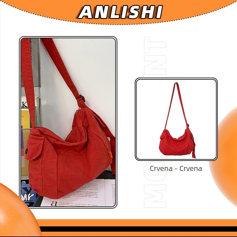 Muška crossbody torba – ulični stil, poliester, jednobojni uzorak, unutarnja podstava poliester, za rekreacijska putovanja, ljeto 2024