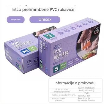 Jednokratne debeli PVC rukavice, prehrambena sigurnost, za kuhinju, catering, pečenje i čišćenje, 100 komada