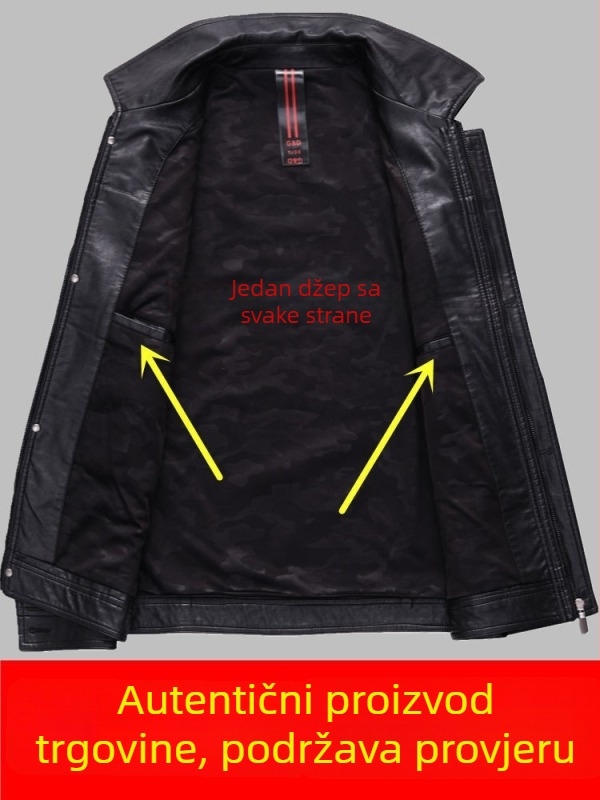 Muška kožna jakna – Korejski stil, uski kroj (ovčja koža; kratka duljina ≤40 cm; zatvarač)