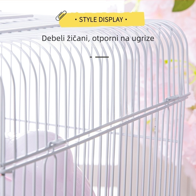 Plastični kavez za hrčka, pravokutnog oblika, za unutarnju upotrebu, otkopčavajući, modernog stila.