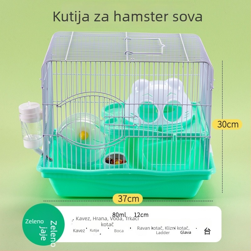 Plastični kavez za hrčka, pravokutnog oblika, za unutarnju upotrebu, otkopčavajući, modernog stila.