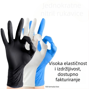 Jednokratne nitril rukavice - bez mirisa, izdržljive, čisti nitril, 4 g, za osobnu njegu, čišćenje i svakodnevnu upotrebu.