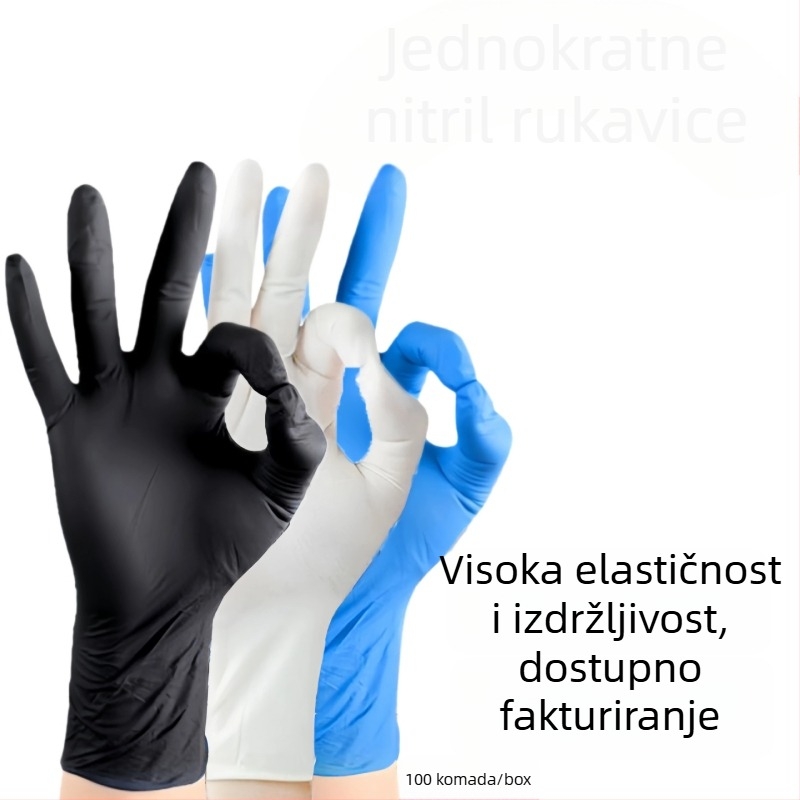 Jednokratne nitril rukavice - bez mirisa, izdržljive, čisti nitril, 4 g, za osobnu njegu, čišćenje i svakodnevnu upotrebu.
