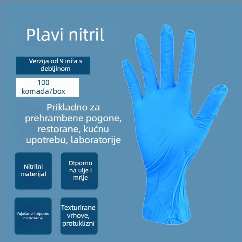 Jednokratne nitril rukavice - bez mirisa, izdržljive, čisti nitril, 4 g, za osobnu njegu, čišćenje i svakodnevnu upotrebu.