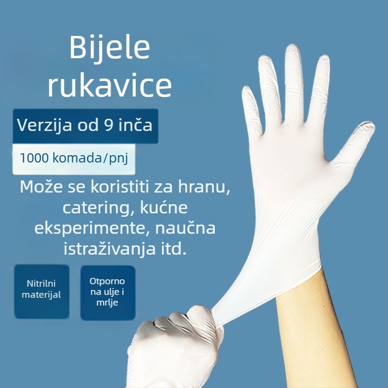 Jednokratne nitril rukavice - bez mirisa, izdržljive, čisti nitril, 4 g, za osobnu njegu, čišćenje i svakodnevnu upotrebu.