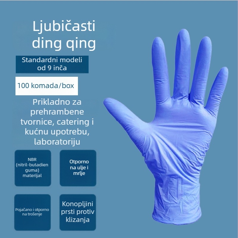 Jednokratne nitril rukavice - bez mirisa, izdržljive, čisti nitril, 4 g, za osobnu njegu, čišćenje i svakodnevnu upotrebu.
