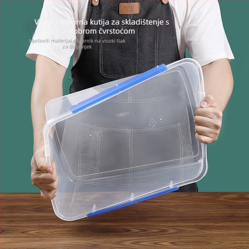 Pravokutna plastična kutija za čuvanje hrane, prozirna, visoke kvalitete, s poklopcem, velika kapaciteta, pogodna za mikrovalnu, debelim stijenama