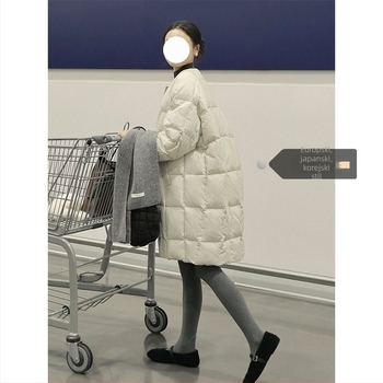 Ženska jakna s pamukom kao punilom, korejskog stila, polo ovratnik, zatvarač, duljina 50–65 cm, pamuk 71–80%, Spandex tkanina