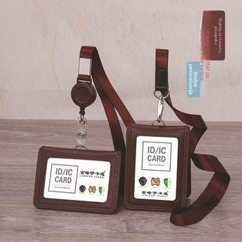 Držač kartica od prave kože s teleskopskim kaišem za identifikacijsku karticu/službenu karticu