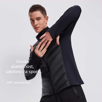 Jakna od perja bijele patke, udio perja 91–95%, normalna zaštita od hladnoće (-20°C do -5°C), stojeći ovratnik, bez kapuljače