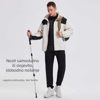 Jakna od perja bijele patke, udio perja 91–95%, normalna zaštita od hladnoće (-20°C do -5°C), stojeći ovratnik, bez kapuljače