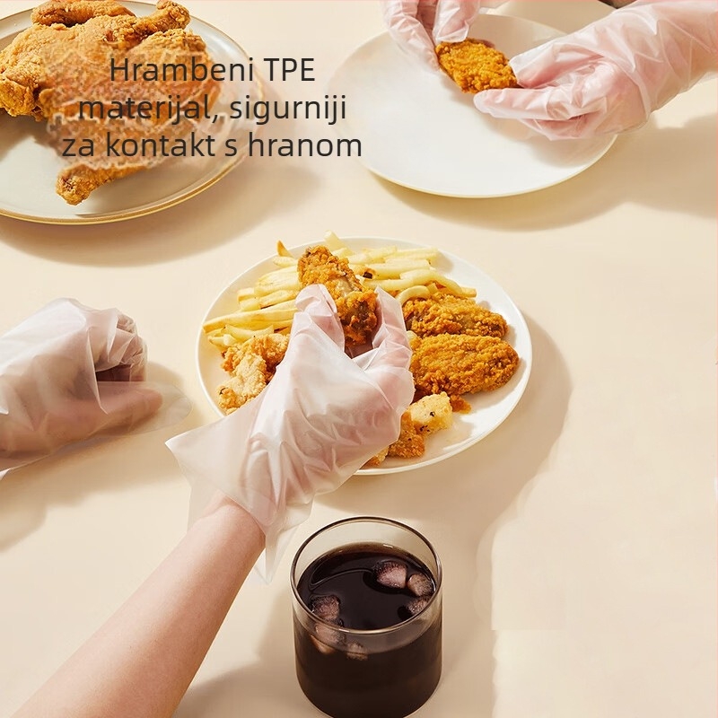 Jednokratne TPE rukavice, extra debele, otporne na prašinu, prozirne