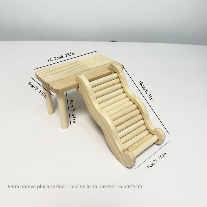 Dekoracija kaveza za hrčka od borovine – višestruko sklonište s dvostrukim valovitim stubištem