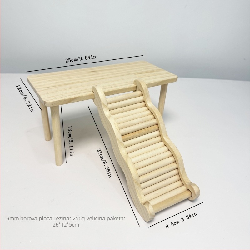 Dekoracija kaveza za hrčka od borovine – višestruko sklonište s dvostrukim valovitim stubištem