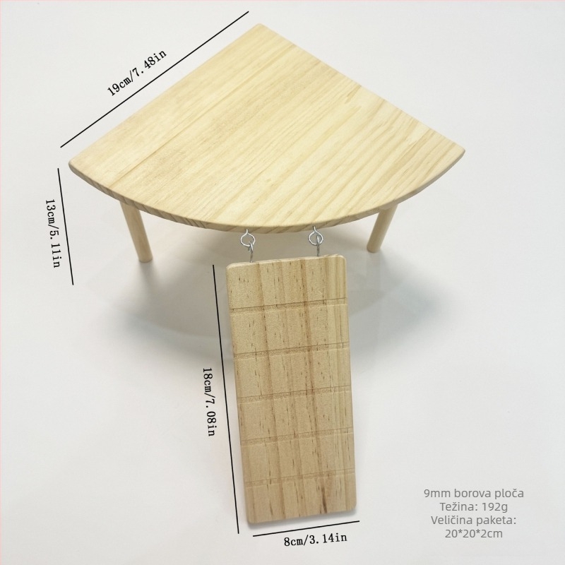 Dekoracija kaveza za hrčka od borovine – višestruko sklonište s dvostrukim valovitim stubištem
