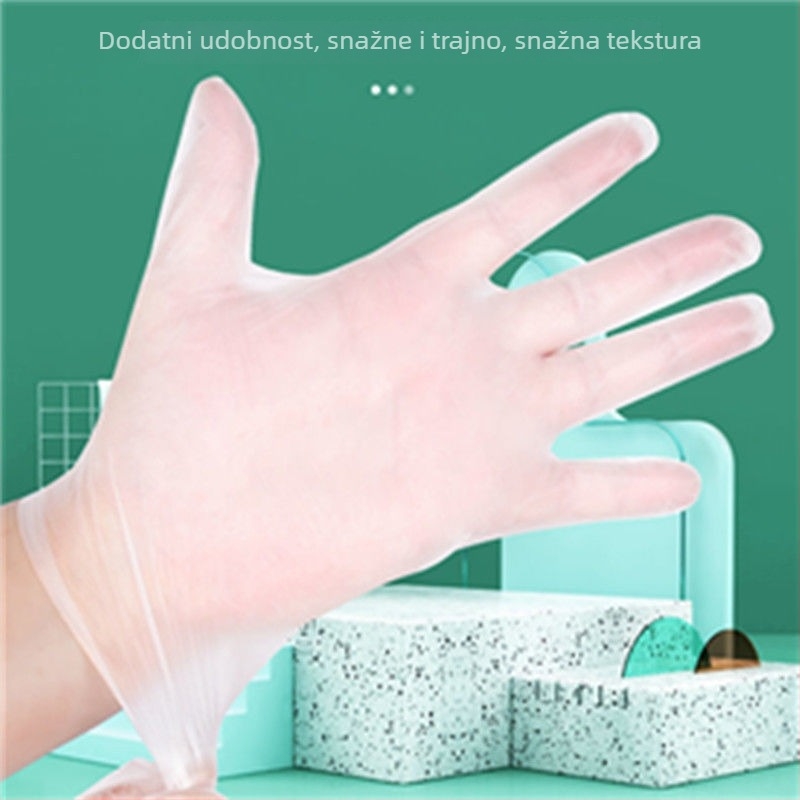 Jednokratne PVC rukavice, prehrambene kvalitete, vodootporne i otporne na masnoće, debljina 4.5 silk, kompatibilne s dodirnim zaslonom