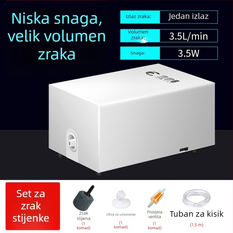 Song pumpa za kisik akvarij — tiho rada, AC napajanje, težina 0.185–0.315 kg
