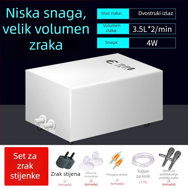 Song pumpa za kisik akvarij — tiho rada, AC napajanje, težina 0.185–0.315 kg