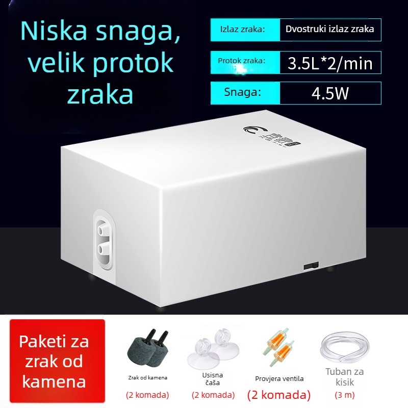 Song pumpa za kisik akvarij — tiho rada, AC napajanje, težina 0.185–0.315 kg