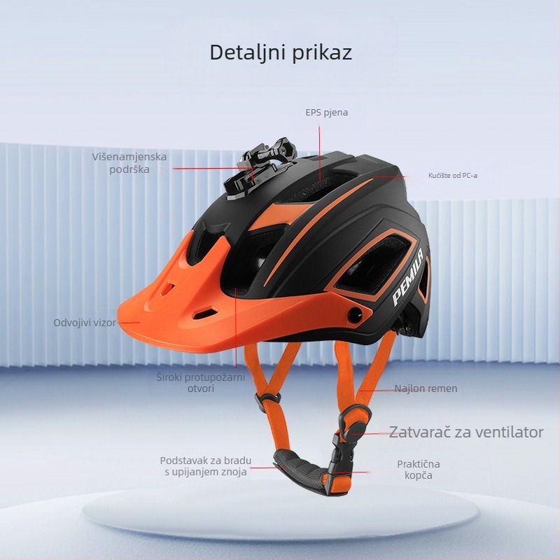 Pemira kaciga za bicikl, EPS+PC kućište, ultralagana jednodijelna planinska kaciga, unisex za odrasle, mogućnost prilagođavanja uz logotip