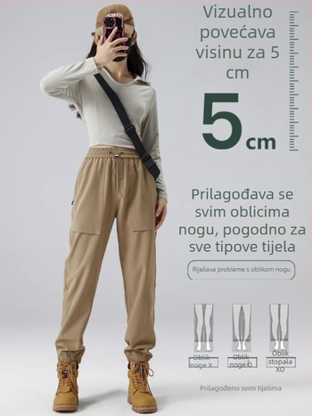 Unisex radne hlače za planinarenje i kampiranje, poliester, otporne na vjetar, proljeće/jesen