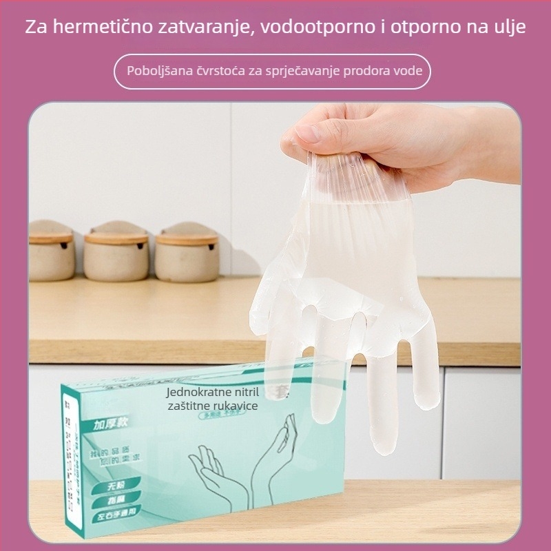 Rukavice za jednokratnu upotrebu, TPE, prehrambene kvalitete, nitril, debeli, vodootporne i otporne na ulje, za kuhinju