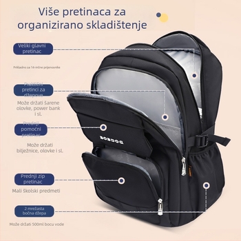 Ruksak Babu Bean za dječake – školski ruksak od oxford tkanine, prozračan i vodootporan, podrška leđima, velika zapremina, podstava od najlona
