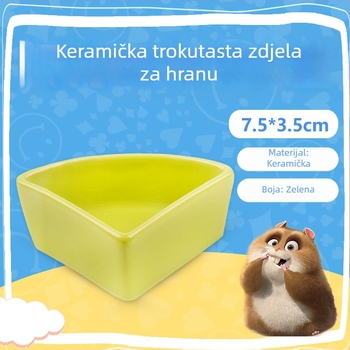 Keramički trokutasti hranilnik protiv prevrtanja za hamstere, ježeve i guinejske praščiće | Marka: Running Around | Materijal: Keramika