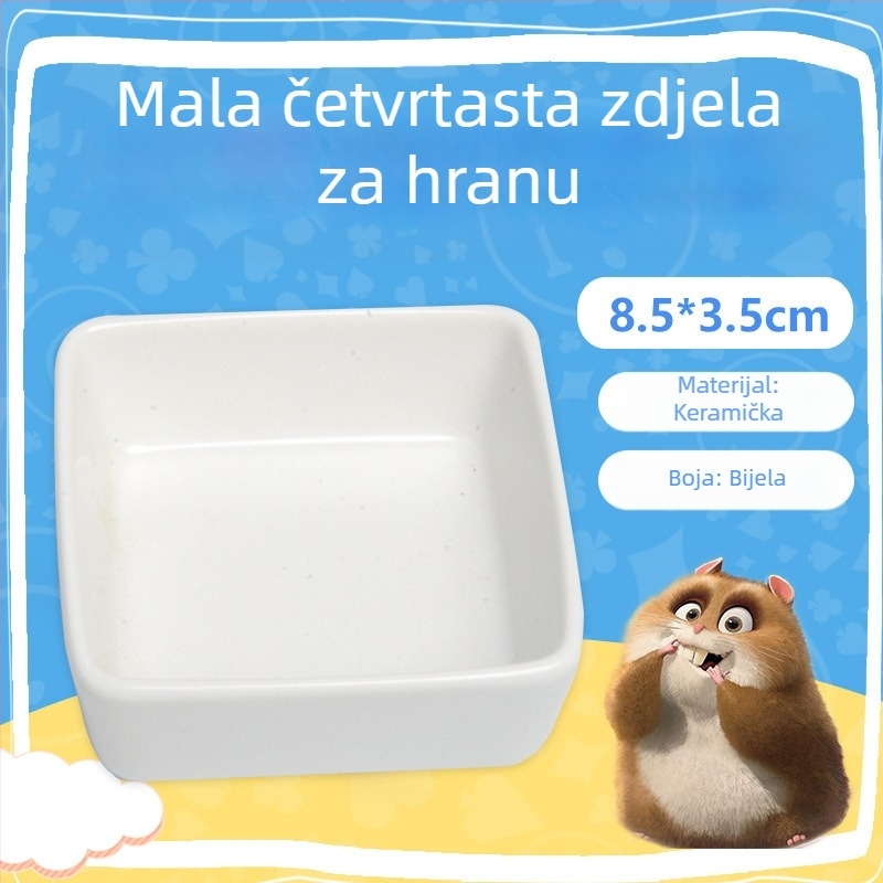 Keramički trokutasti hranilnik protiv prevrtanja za hamstere, ježeve i guinejske praščiće | Marka: Running Around | Materijal: Keramika