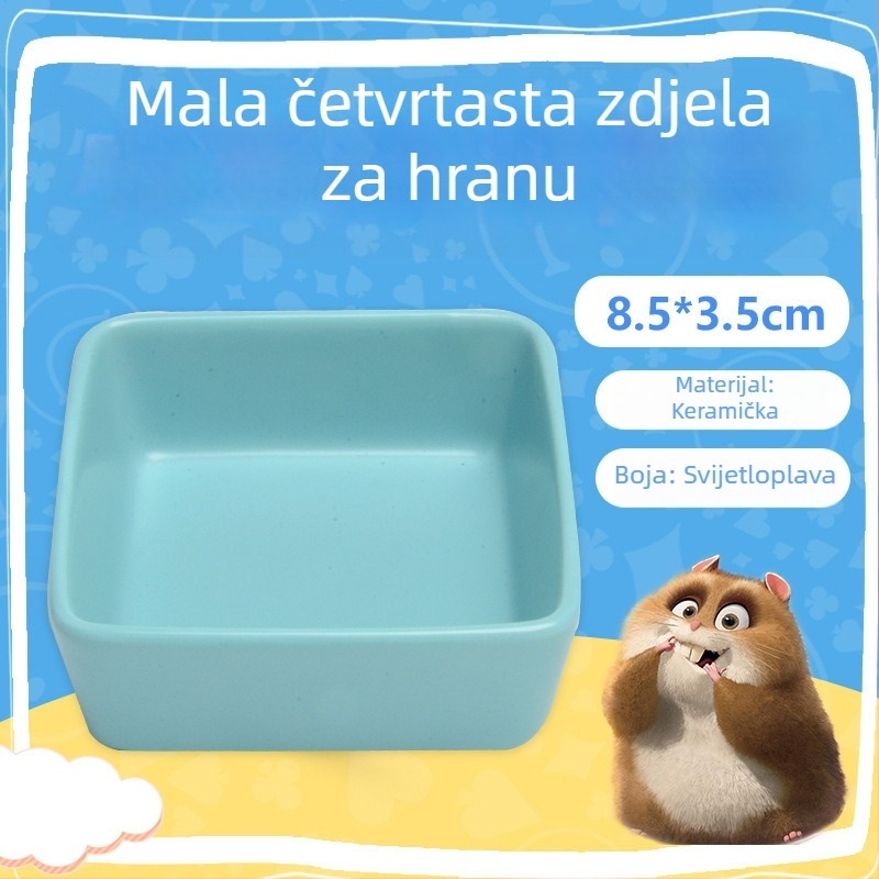 Keramički trokutasti hranilnik protiv prevrtanja za hamstere, ježeve i guinejske praščiće | Marka: Running Around | Materijal: Keramika