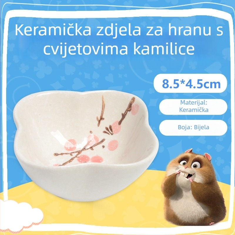 Keramički trokutasti hranilnik protiv prevrtanja za hamstere, ježeve i guinejske praščiće | Marka: Running Around | Materijal: Keramika