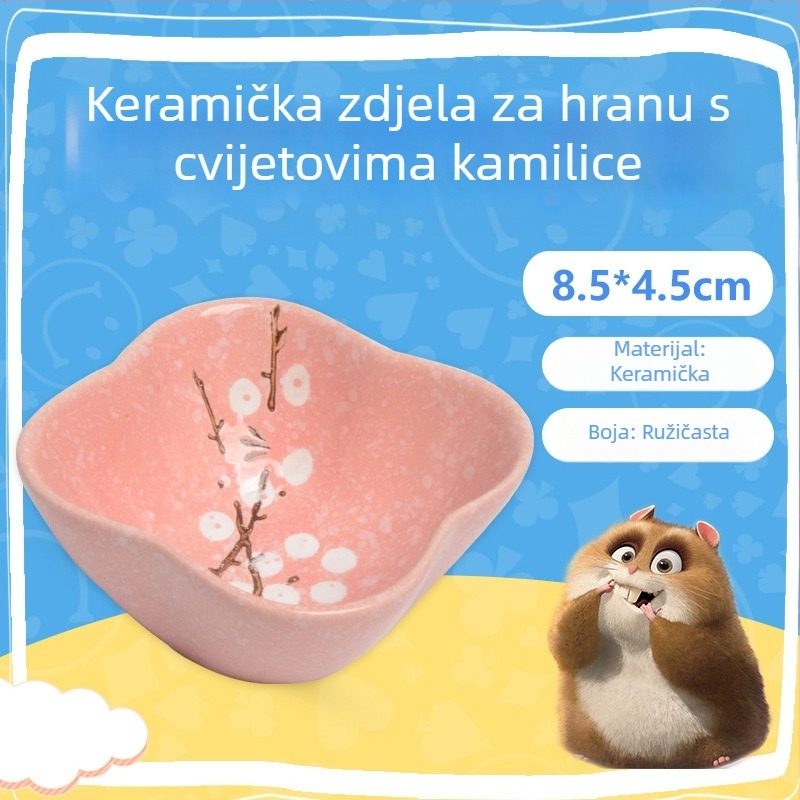 Keramički trokutasti hranilnik protiv prevrtanja za hamstere, ježeve i guinejske praščiće | Marka: Running Around | Materijal: Keramika