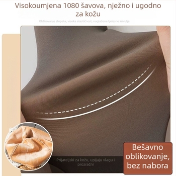 Plus veličine tajice s flis podstavom za jesen-zimu, najlon materijal, standardni preklop, ležerni ženski stil