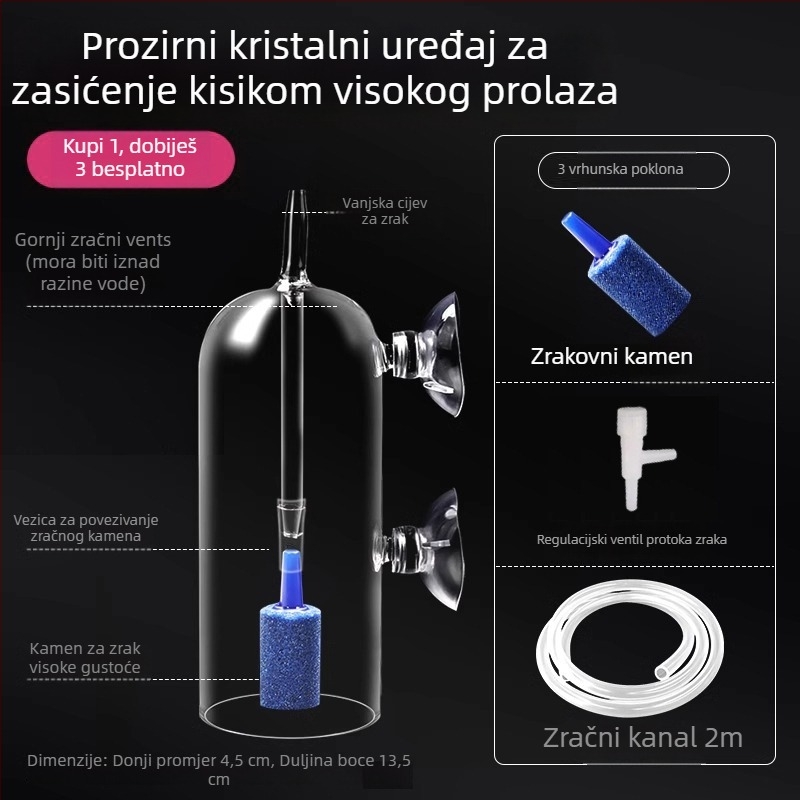 Pumpa za kisik u akvariju i difuzor s prozirnim staklom — Napajanje: priključeno na mrežu, Marka: Other, Uvoz: Ne