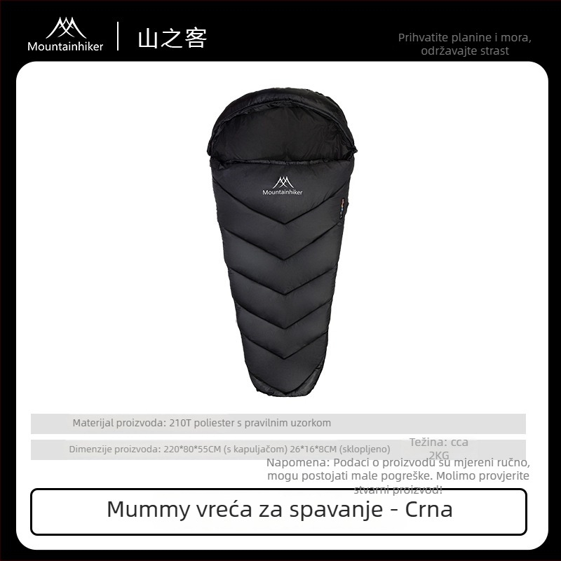 Shanzhike spavaći vreća tip mumija za kampiranje na otvorenom — topla izolacija, višestruka upotreba
