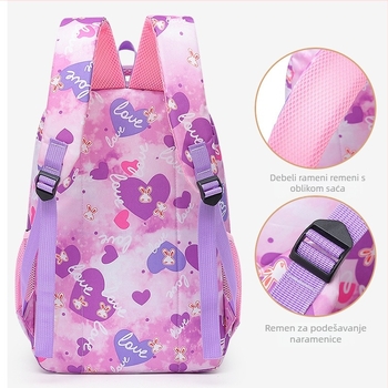 Unisex školski ruksak velikog kapaciteta, korejskog stila, Oxford platno, prozračan, zakrivljene naramenice